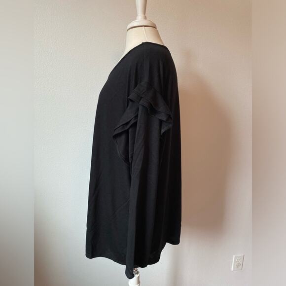 DG2 NWT Boho Dark Fairy Ruffle Long Sleeve Neutral Soft Whimsical Top 3X - Picture 2 of 9